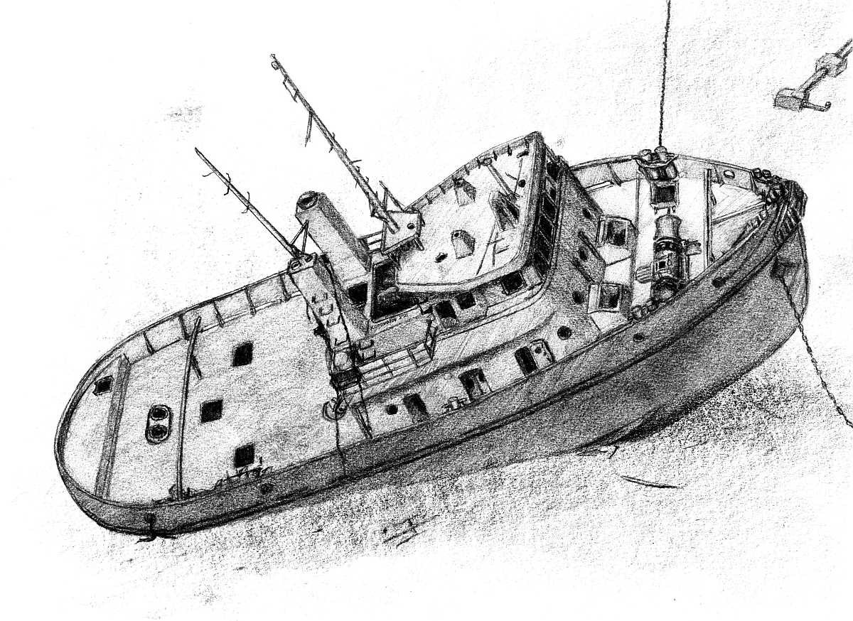 Drawing of the wreck